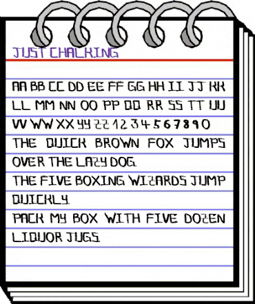 Just Chalking Regular animated font preview