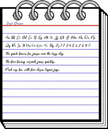 Just Dream Regular animated font preview