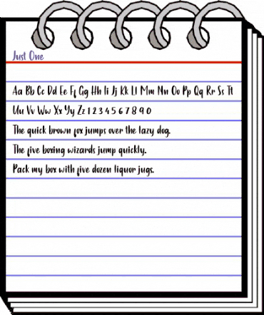 Just One Regular animated font preview