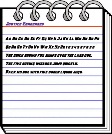 Justice Condensed Condensed animated font preview