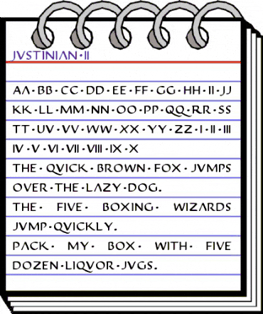 Justinian 2 Regular animated font preview