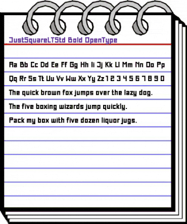 Just Square LT Std Bold animated font preview