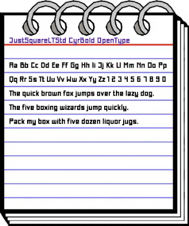 Just Square LT Std Cyrillic Bold animated font preview