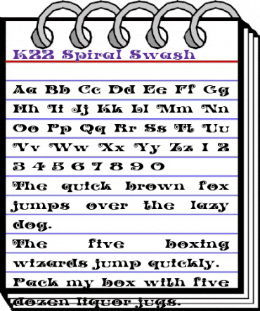 K22 Spiral Swash Regular animated font preview