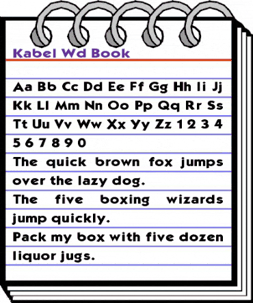 Kabel Wd Book animated font preview