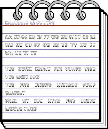 KaBlooie Regular animated font preview