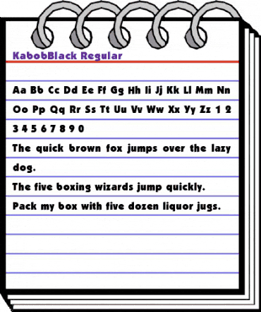 KabobBlack Regular animated font preview