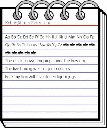 Kabrio Abarth ExtraLight animated font preview