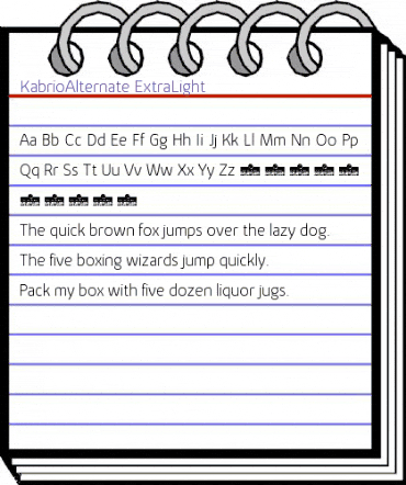 Kabrio Alternate ExtraLight animated font preview Kabrio Alternate ExtraLight animated font preview