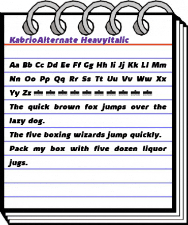 Kabrio Alternate Heavy Italic animated font preview Kabrio Alternate Heavy Italic animated font preview