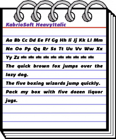 Kabrio Soft Heavy Italic animated font preview