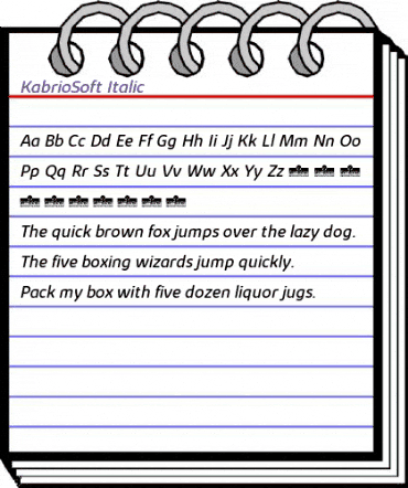 Kabrio Soft Italic animated font preview