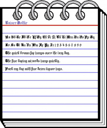 Kaiser Gothic Regular animated font preview