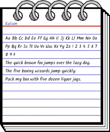 Kalam Regular animated font preview