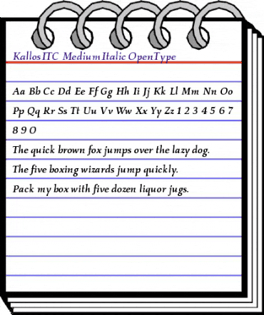 Kallos ITC Medium Italic animated font preview Kallos ITC Medium Italic animated font preview