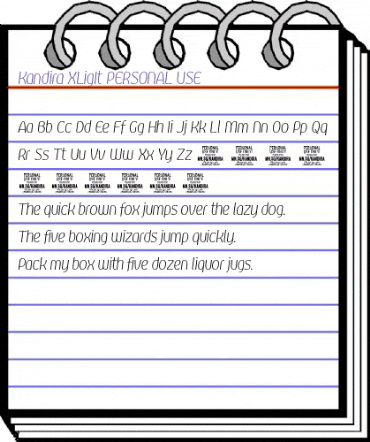 Kandira PERSONAL ExtraLight Italic animated font preview