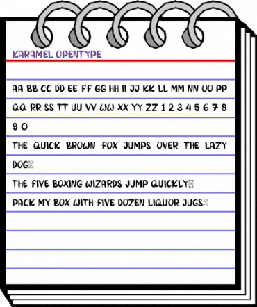 KARAMEL Regular animated font preview