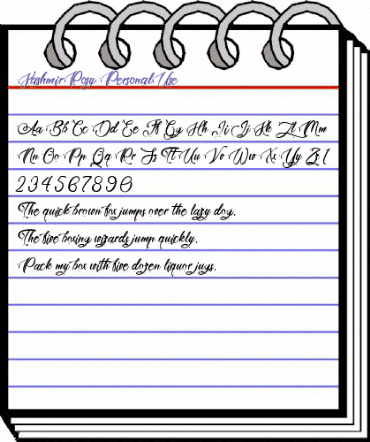 Kashmir Rosy - Personal Use Regular animated font preview