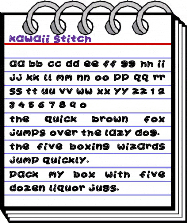 Kawaii Stitch Regular animated font preview