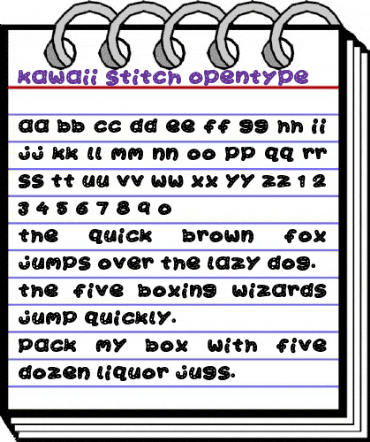 Kawaii Stitch Regular animated font preview