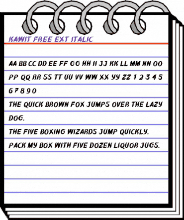 Kawit Free Ext Italic Regular animated font preview