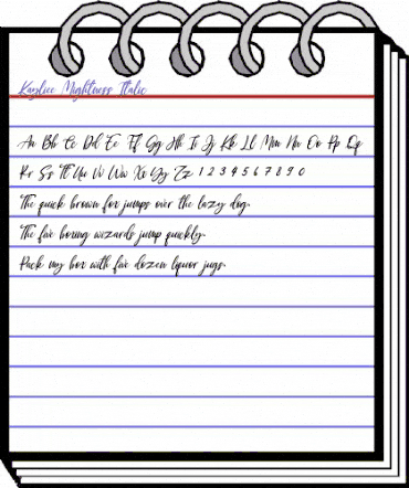 Kayliee Mightness Italic Regular animated font preview