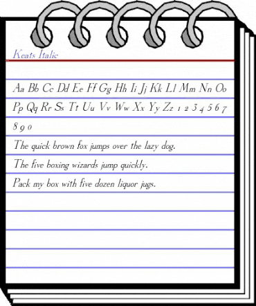 Keats Italic Regular animated font preview