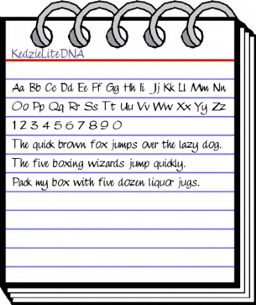 KedzieLiteDNA Regular animated font preview