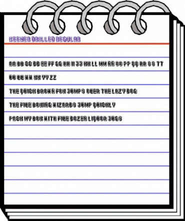 Keener Drilled Regular animated font preview