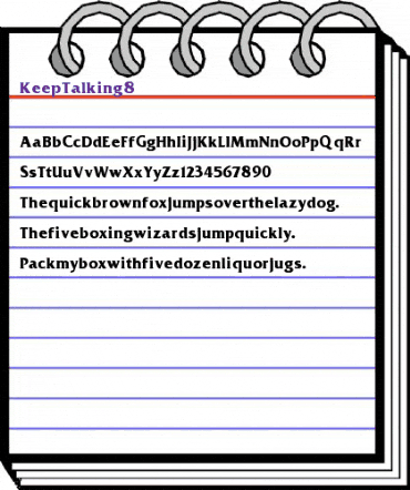 Keep Talking 8 Regular animated font preview