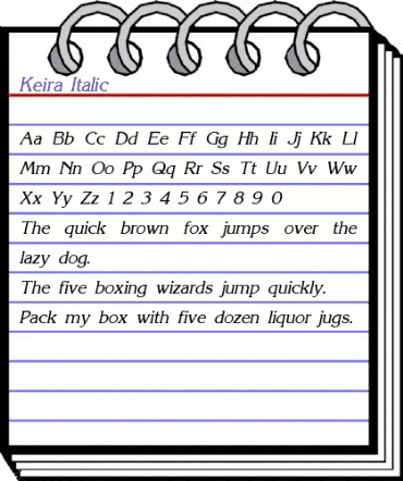 Keira Italic animated font preview