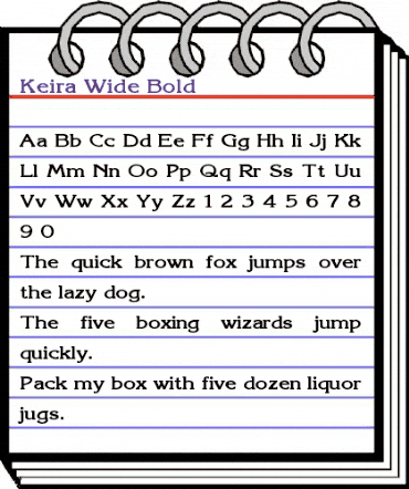 Keira Wide Bold animated font preview