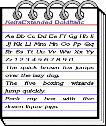 KeiraExtended BoldItalic animated font preview