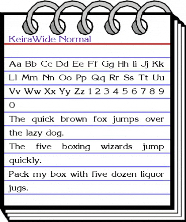 KeiraWide Normal animated font preview