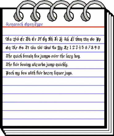 Kenarock Regular animated font preview