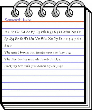 KennerlyH-Italic Italic animated font preview