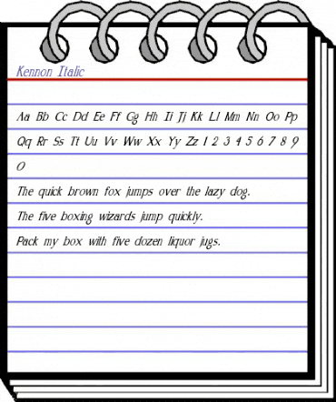 Kennon Italic animated font preview