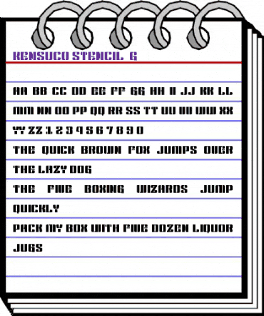 Kensuco Stencil__G Regular animated font preview