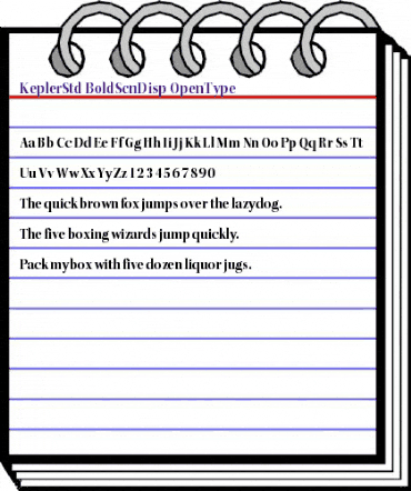 Kepler Std Bold Semicondensed Display animated font preview