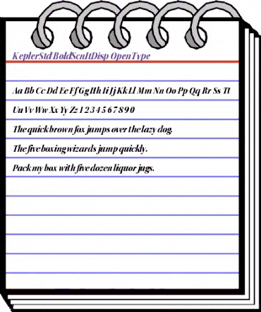 Kepler Std Bold Semicondensed Italic Display animated font preview