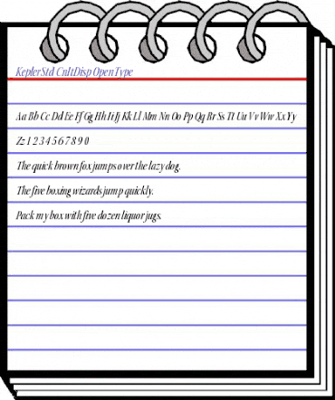 Kepler Std Condensed Italic Display animated font preview