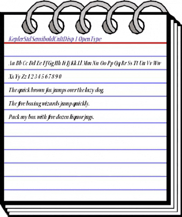 Kepler Std Semibold Condensed Italic Display animated font preview