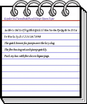 Kepler Std Semibold Semicondensed Italic Display animated font preview