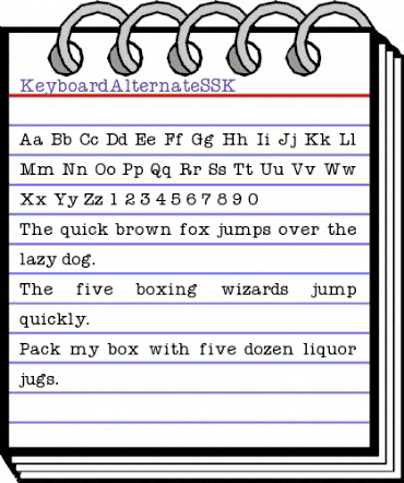 KeyboardAlternateSSK Regular animated font preview