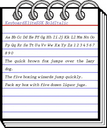 KeyboardEliteSSK BoldItalic animated font preview KeyboardEliteSSK BoldItalic animated font preview