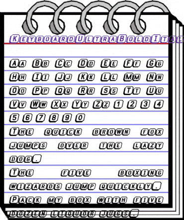 KeyboardUltraBold Italic animated font preview