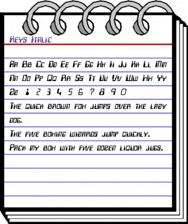 Keys Italic animated font preview