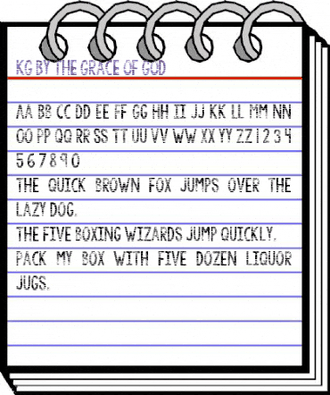 KG By the Grace of God Regular animated font preview