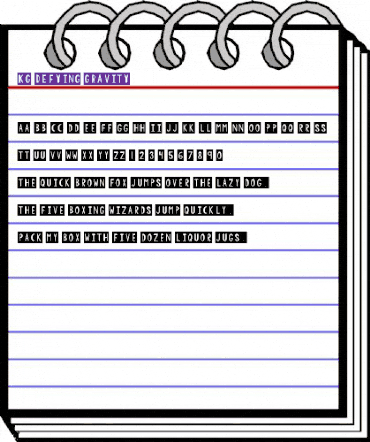 KG Defying Gravity Regular animated font preview