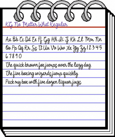 KG No Matter What Regular animated font preview